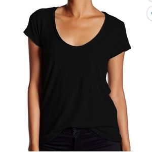NWT James Perse Scoop Neck Slub T-Shirt | Black | Size 0/XS | $100 value!